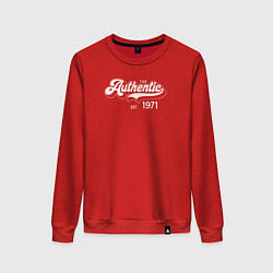 Свитшот хлопковый женский Authentic 1971, цвет: красный