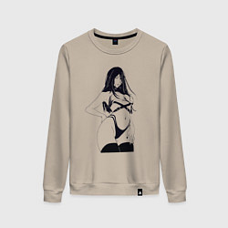Свитшот хлопковый женский Милая Унохана - Блич, цвет: миндальный