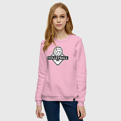 Свитшот хлопковый женский Volleyball club, цвет: светло-розовый — фото 2