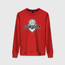 Свитшот хлопковый женский Volleyball club, цвет: красный