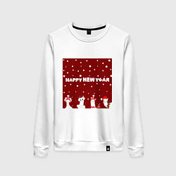 Женский свитшот Новогодние ламы в шапочках