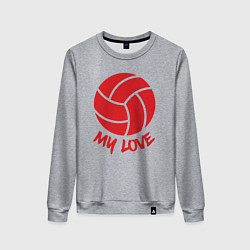 Свитшот хлопковый женский Volleyball my love, цвет: меланж