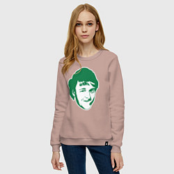 Свитшот хлопковый женский Ларри Берд, цвет: пыльно-розовый — фото 2