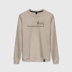 Женский свитшот Never gonna give you up QR-код музыка