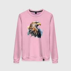 Женский свитшот Акварельный орел в брызгах краски