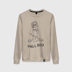 Свитшот хлопковый женский Bart hellboy Lill Peep, цвет: миндальный