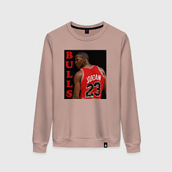 Свитшот хлопковый женский Bulls Jordan, цвет: пыльно-розовый
