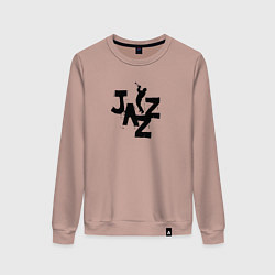 Свитшот хлопковый женский Jazz theme, цвет: пыльно-розовый