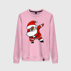 Свитшот хлопковый женский Santa dabbing dance, цвет: светло-розовый