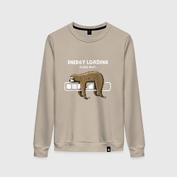 Свитшот хлопковый женский Ленивая загрузка, цвет: миндальный