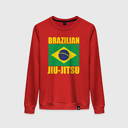 Свитшот хлопковый женский Brazilian jiu-jitsu, цвет: красный