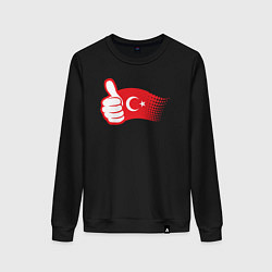 Свитшот хлопковый женский Турецкий лайк, цвет: черный