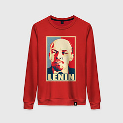 Свитшот хлопковый женский Владимир Ильич Ленин, цвет: красный