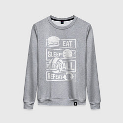 Свитшот хлопковый женский Волейбольный день, цвет: меланж