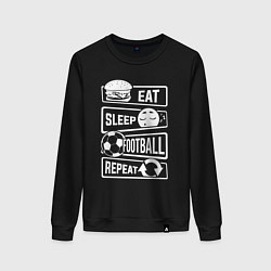 Женский свитшот Еда сон футбол