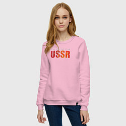 Свитшот хлопковый женский Im from the USSR, цвет: светло-розовый — фото 2