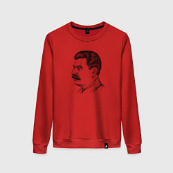 Свитшот хлопковый женский Сталин в профиль, цвет: красный
