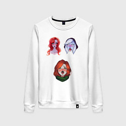 Свитшот хлопковый женский Dota 2 Ahegao, цвет: белый