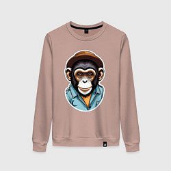 Женский свитшот Портрет обезьяны в шляпе