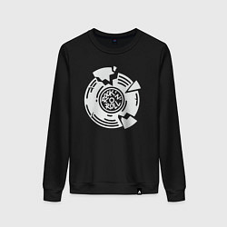 Свитшот хлопковый женский Vinyl rock, цвет: черный