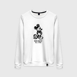 Свитшот хлопковый женский Mickey classic: origin 1928, цвет: белый