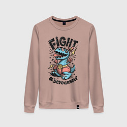 Свитшот хлопковый женский Fight Light, цвет: пыльно-розовый