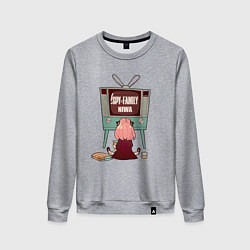 Свитшот хлопковый женский Аня из аниме и манги spy x family, цвет: меланж