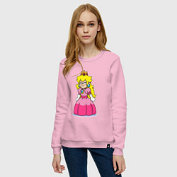 Свитшот хлопковый женский Принцесса с Марио, цвет: светло-розовый — фото 2