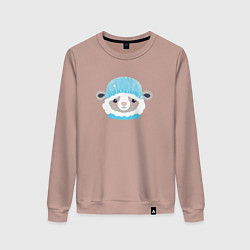 Свитшот хлопковый женский Маленькая овечка, цвет: пыльно-розовый