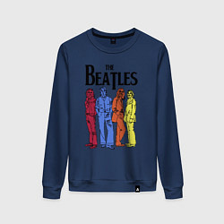 Свитшот хлопковый женский The Beatles all, цвет: тёмно-синий