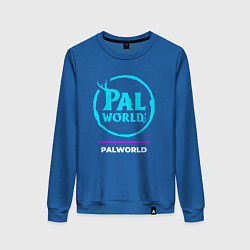 Свитшот хлопковый женский Символ Palworld в неоновых цветах, цвет: синий