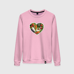 Свитшот хлопковый женский Сердце из овощей, цвет: светло-розовый