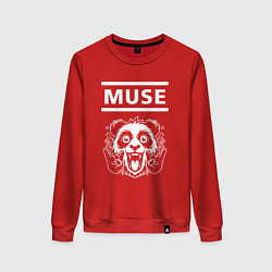Свитшот хлопковый женский Muse rock panda, цвет: красный