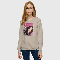 Свитшот хлопковый женский Miyeon k-stars, цвет: миндальный — фото 2