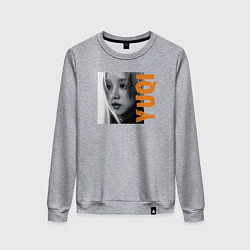 Свитшот хлопковый женский Yuqi k-stars, цвет: меланж