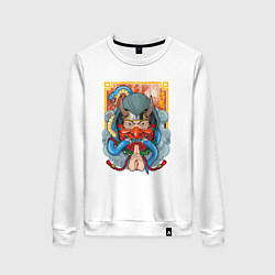 Свитшот хлопковый женский Ниндзя, цвет: белый