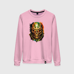 Свитшот хлопковый женский Doom slayer skull, цвет: светло-розовый