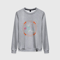 Свитшот хлопковый женский Лучше гусь в руках, цвет: меланж