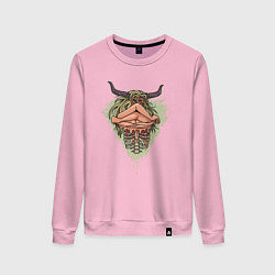 Свитшот хлопковый женский Девушка снимает кожу, цвет: светло-розовый