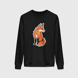 Свитшот хлопковый женский Рыжая плутовка, цвет: черный