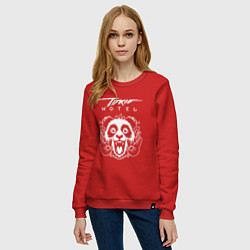 Свитшот хлопковый женский Tokio Hotel rock panda, цвет: красный — фото 2