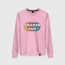 Свитшот хлопковый женский Chicken gun круги, цвет: светло-розовый