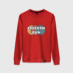 Свитшот хлопковый женский Chicken gun круги, цвет: красный