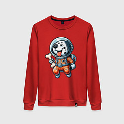 Женский свитшот Dalmatian cosmonaut puppy with a bone