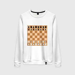 Свитшот хлопковый женский Шахматная доска без нумерации, цвет: белый