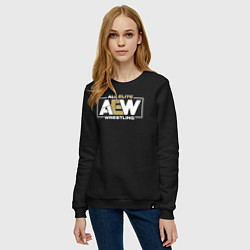 Свитшот хлопковый женский All Elite Wrestling AEW, цвет: черный — фото 2