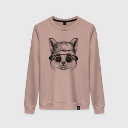 Женский свитшот Лиса в круглых очках