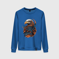 Свитшот хлопковый женский Белоголовый орлан, цвет: синий