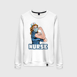 Свитшот хлопковый женский Good nurse, цвет: белый