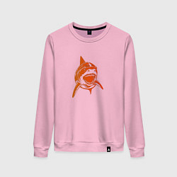Свитшот хлопковый женский Оранжевая акула, цвет: светло-розовый